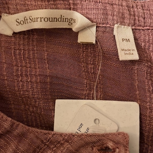 NWT Soft Surroundings Women’s L'Enchanté Floral Embroidered Blouse Rose PM - Picture 14 of 16